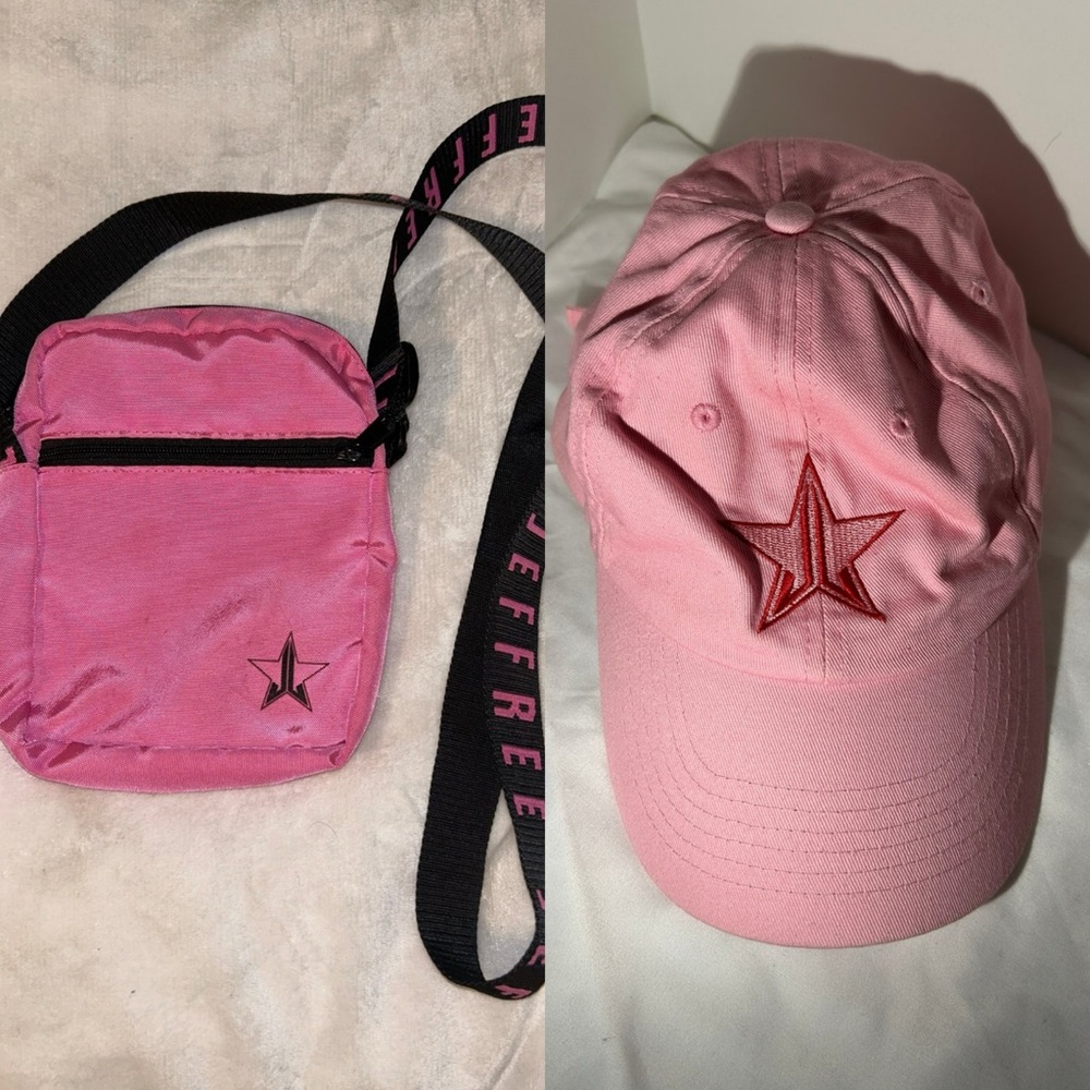 Jeffree Star Pink Dad Hat and Crossbody Bundle
